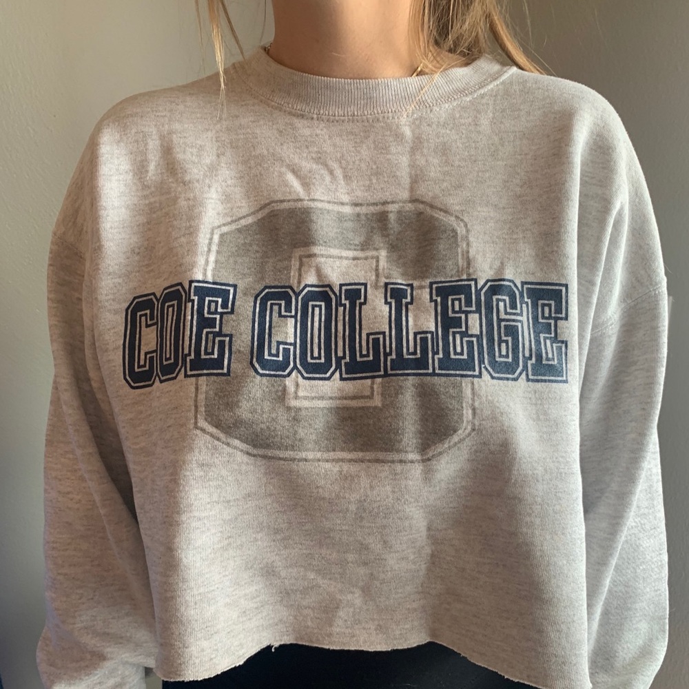 Coe college cropped crew neck
